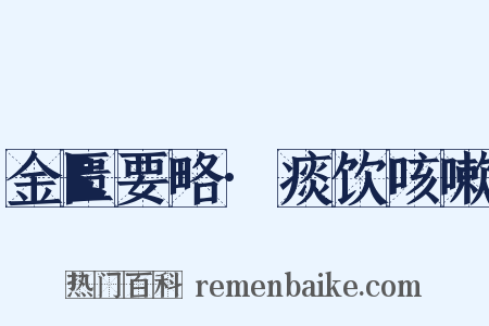 金匮要略·痰饮咳嗽是什么意思的图片